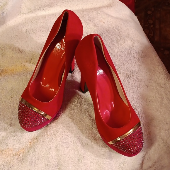 Rosette | Shoes | New Womens Ruby Red Velvet 5 High Heel Shoes | Poshmark